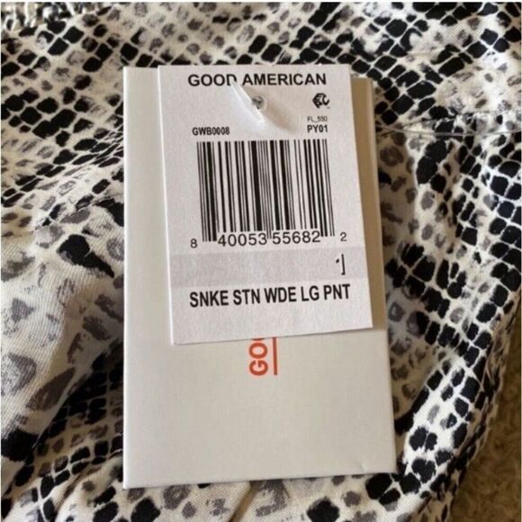 Good American purely python print wide leg pants 2-4 S - Picture 9 of 12